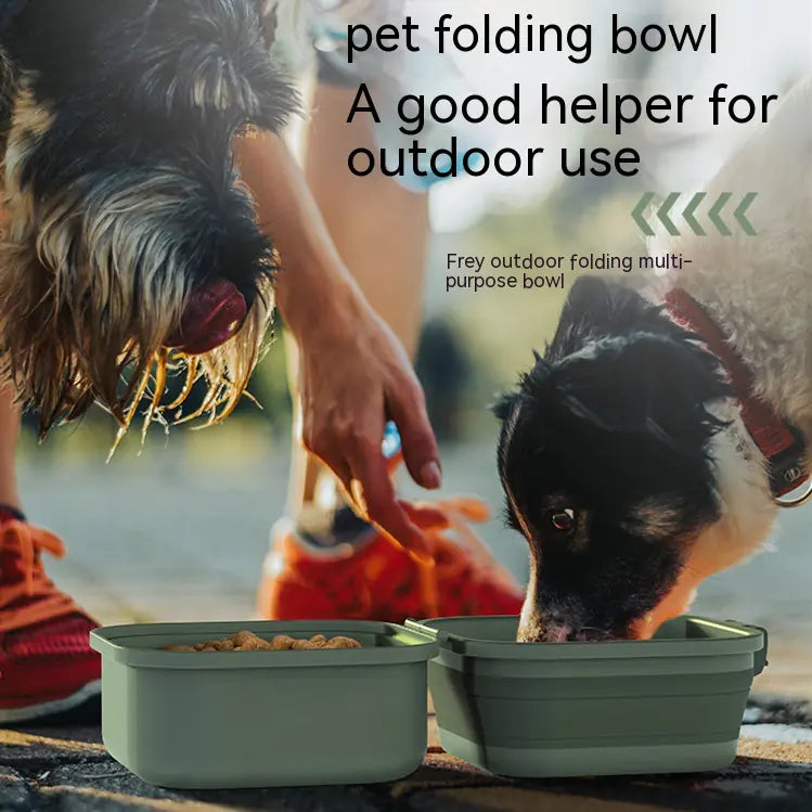 Double-Layer Outdoor Folding Dog Water Bowl for your next outdoor adventure